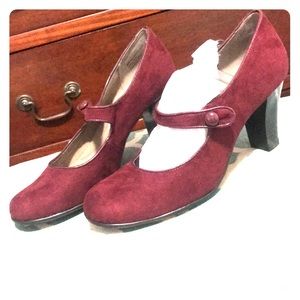Never worn Wine color Mary Janes